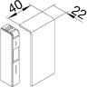 Заглушка торцевая HAGER SL new, крышка 40 мм, для профиля 20х80мм, чисто белый SL2008069010